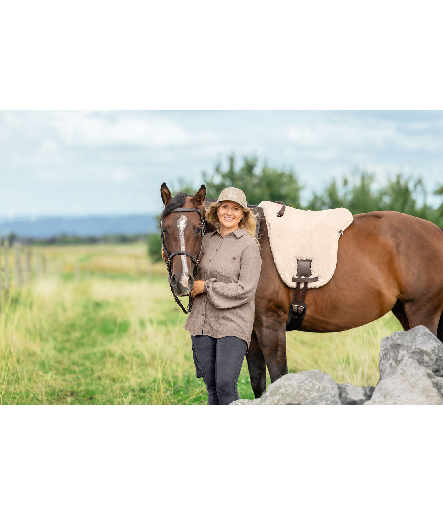 Pad d'�quitation en laine de mouton  Adamello