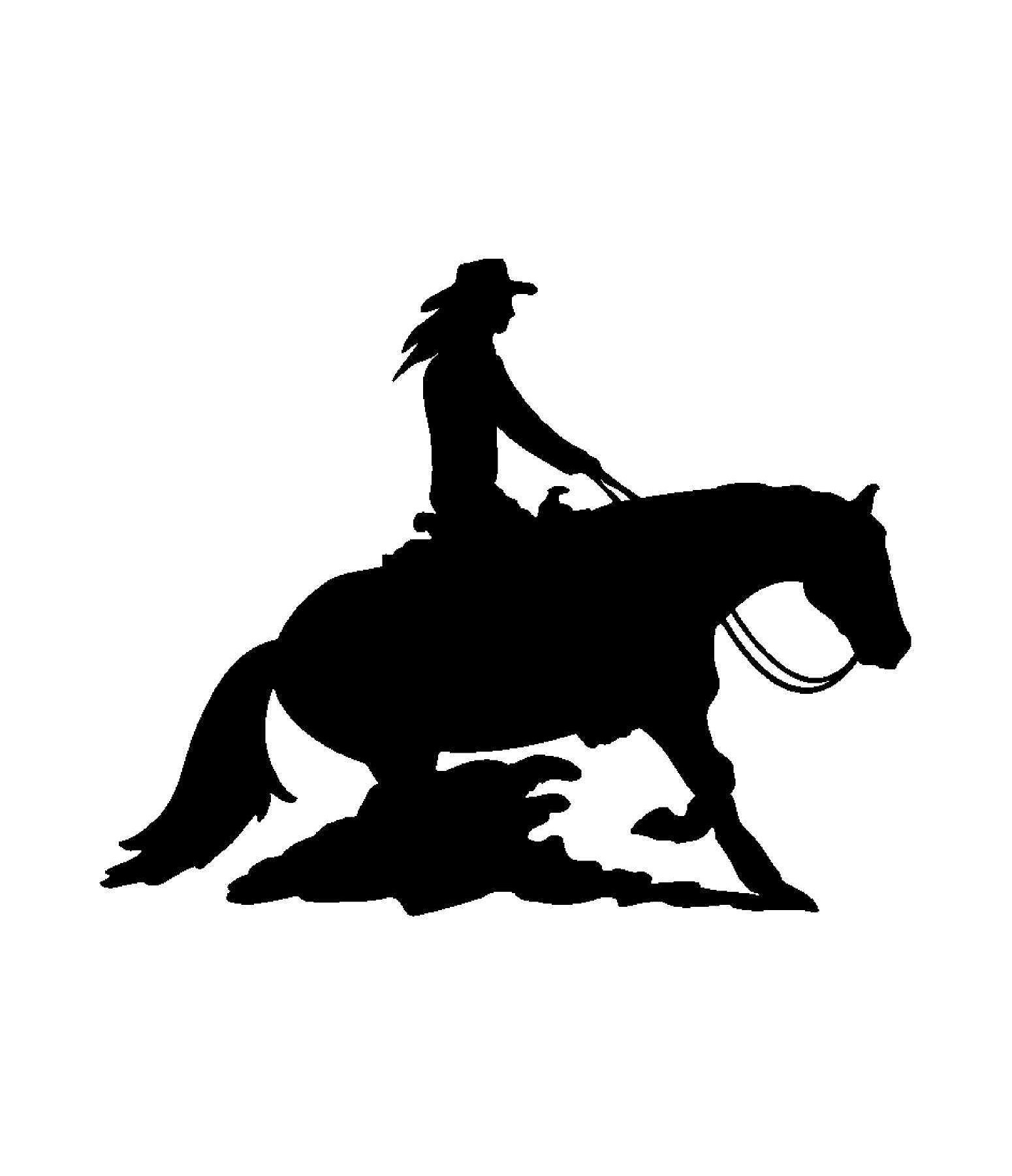 Autocollant reining cowgirl noir Kramer Equitation