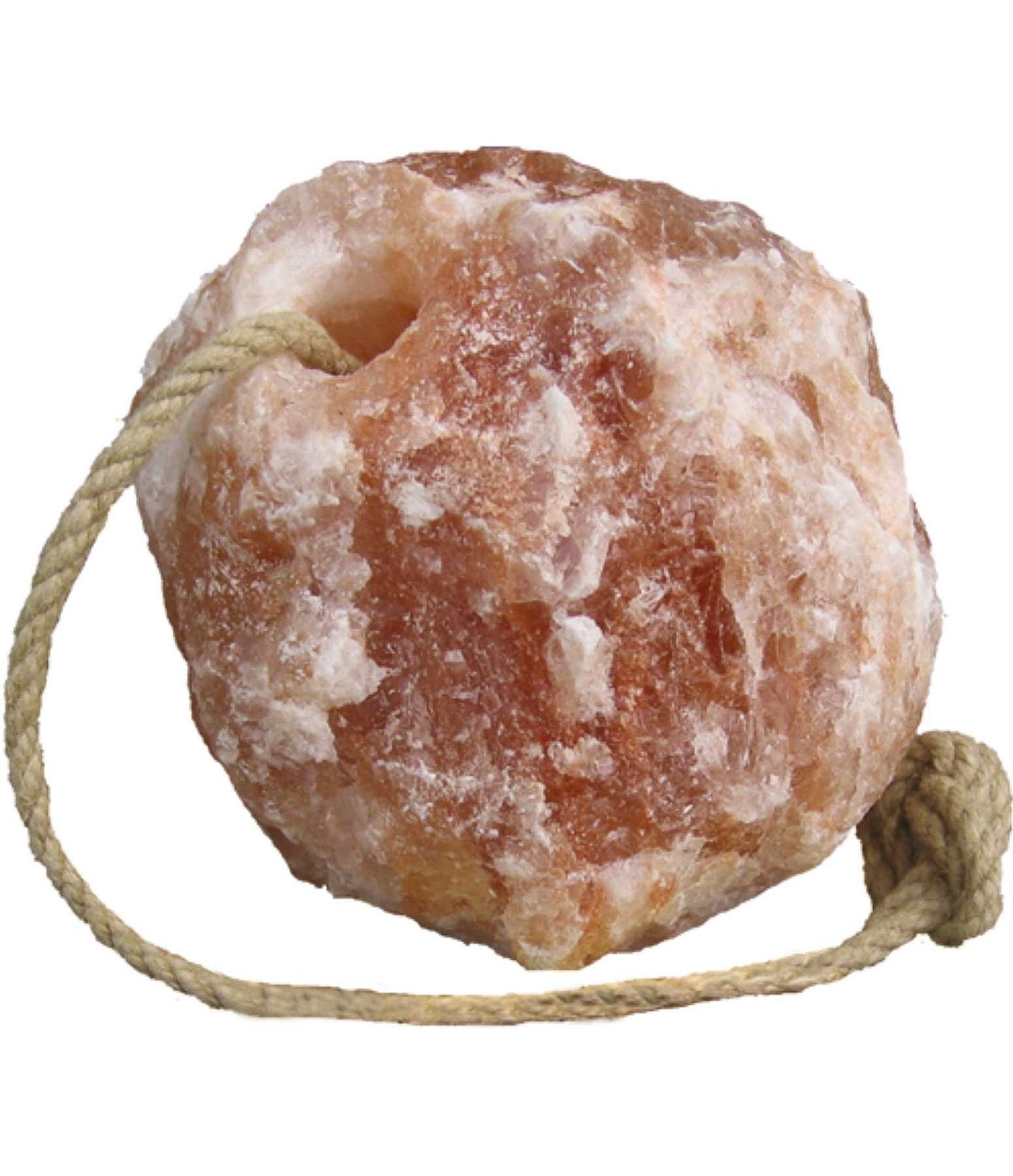 Pierre à Lécher En Sel De Cristal De Roche 80 G Pour Animaux - Avec Corde De Suspension - Minéraux Naturels
