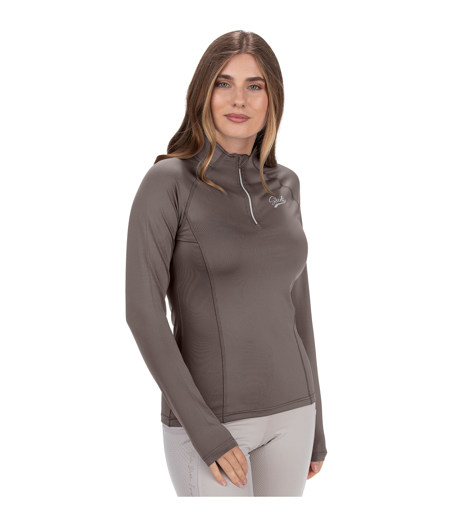 T-shirt technique zipp� � manches longues  Lea