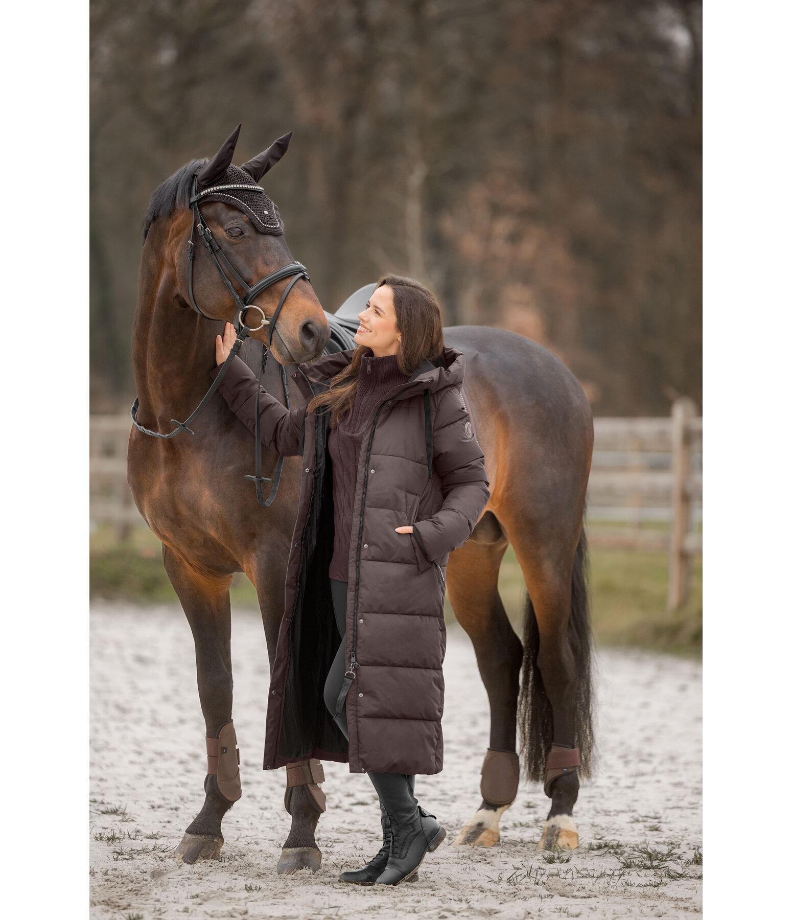 Manteau d'�quitation matelass� � capuche   Anne