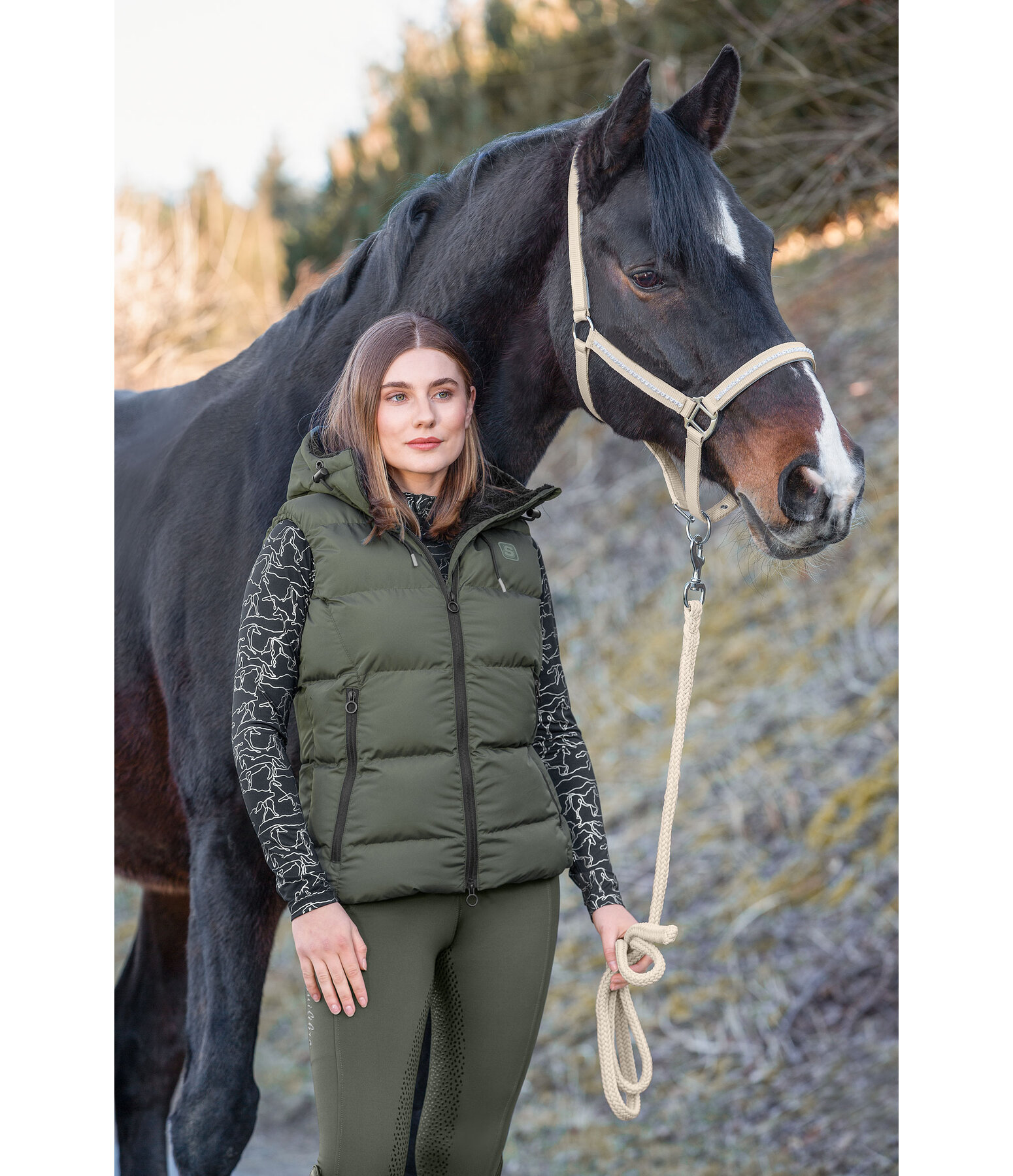 Gilet d'quitation matelass  capuche  Mira III