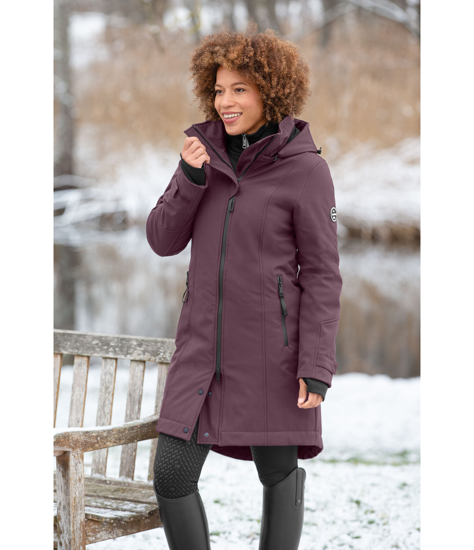 Manteau d'quitation softshell  capuche  Aurelie