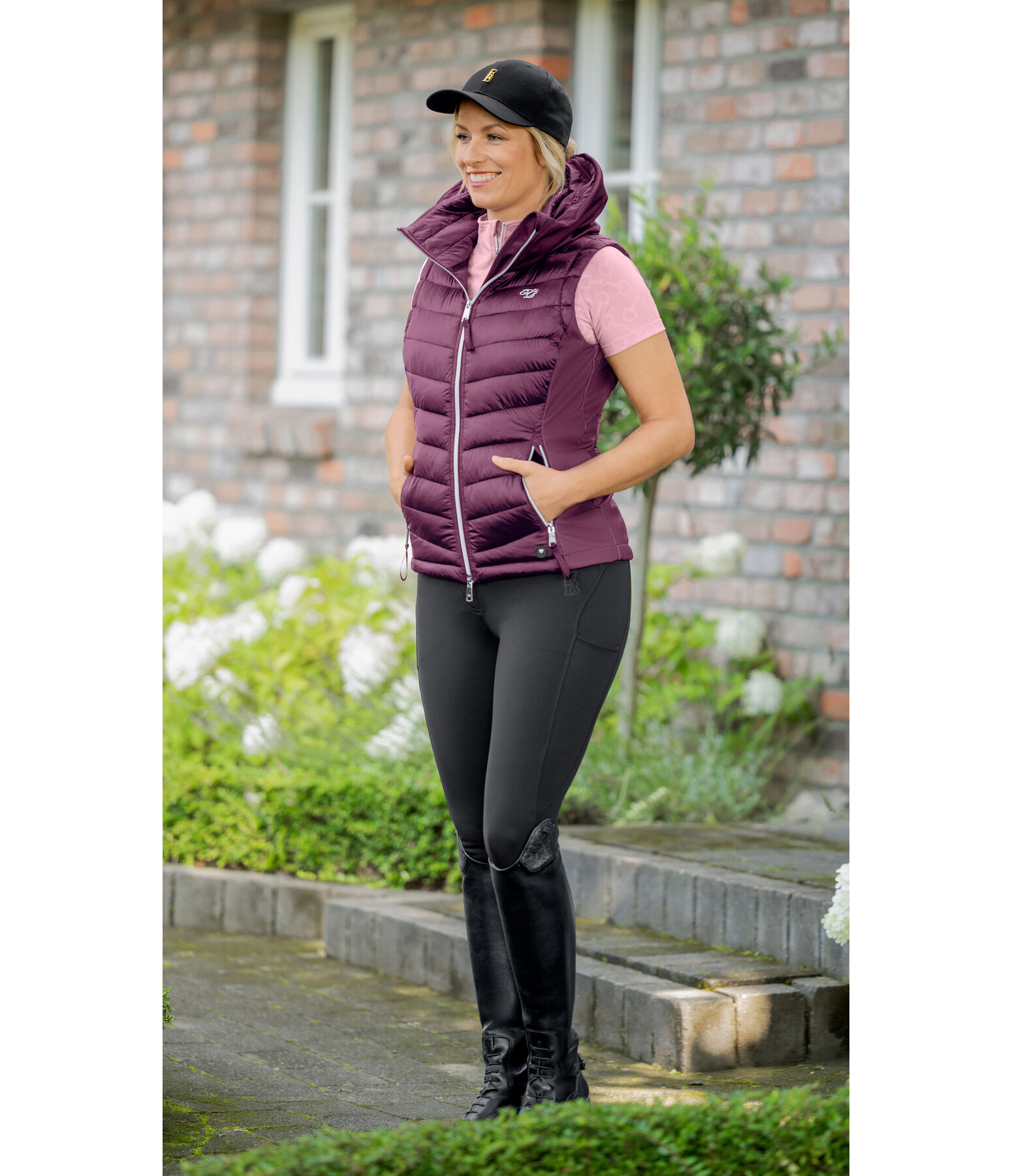 Gilet d'�quitation bi-mati�re � capuche  Zoey