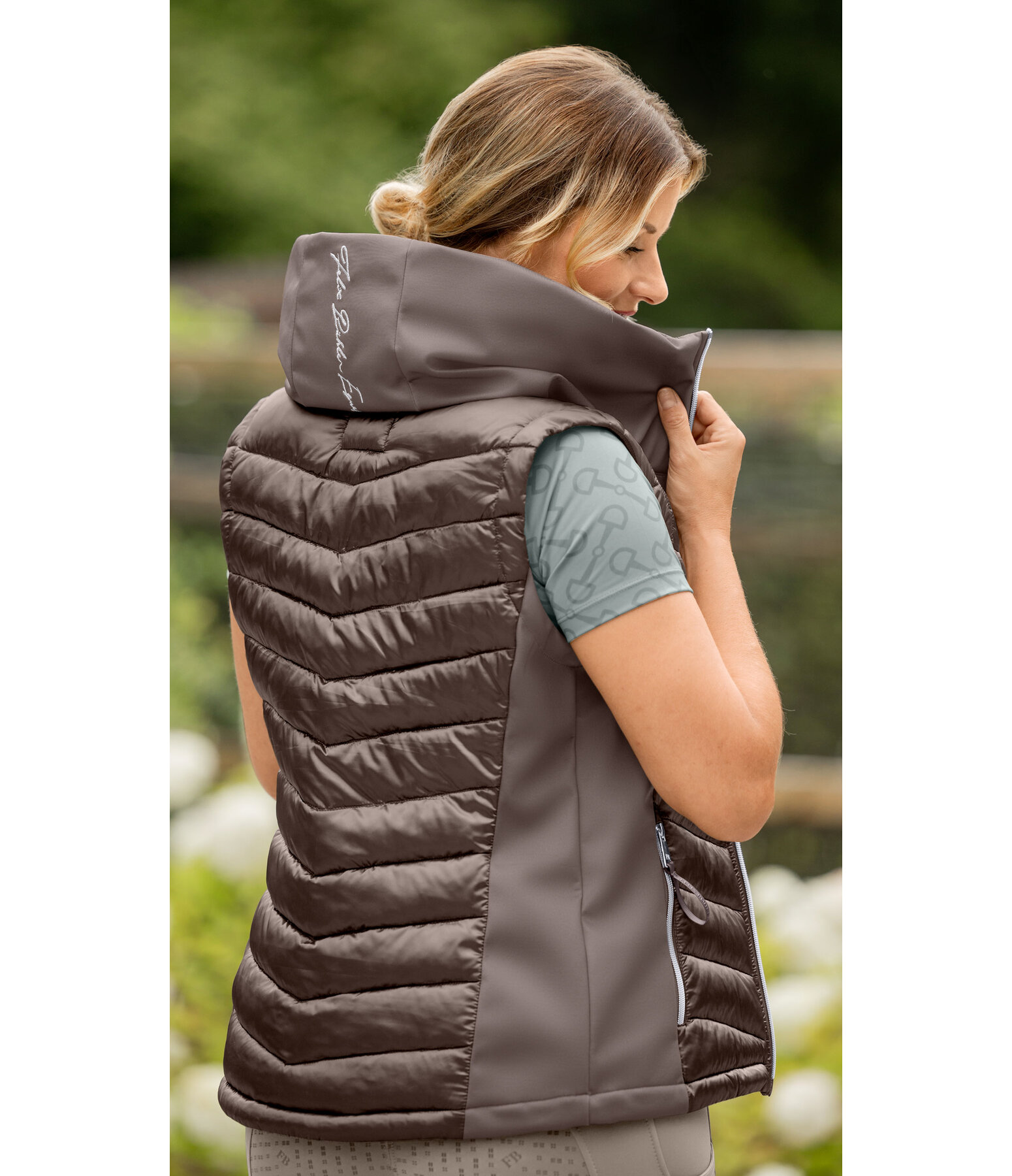 Gilet d'�quitation bi-mati�re � capuche  Zoey