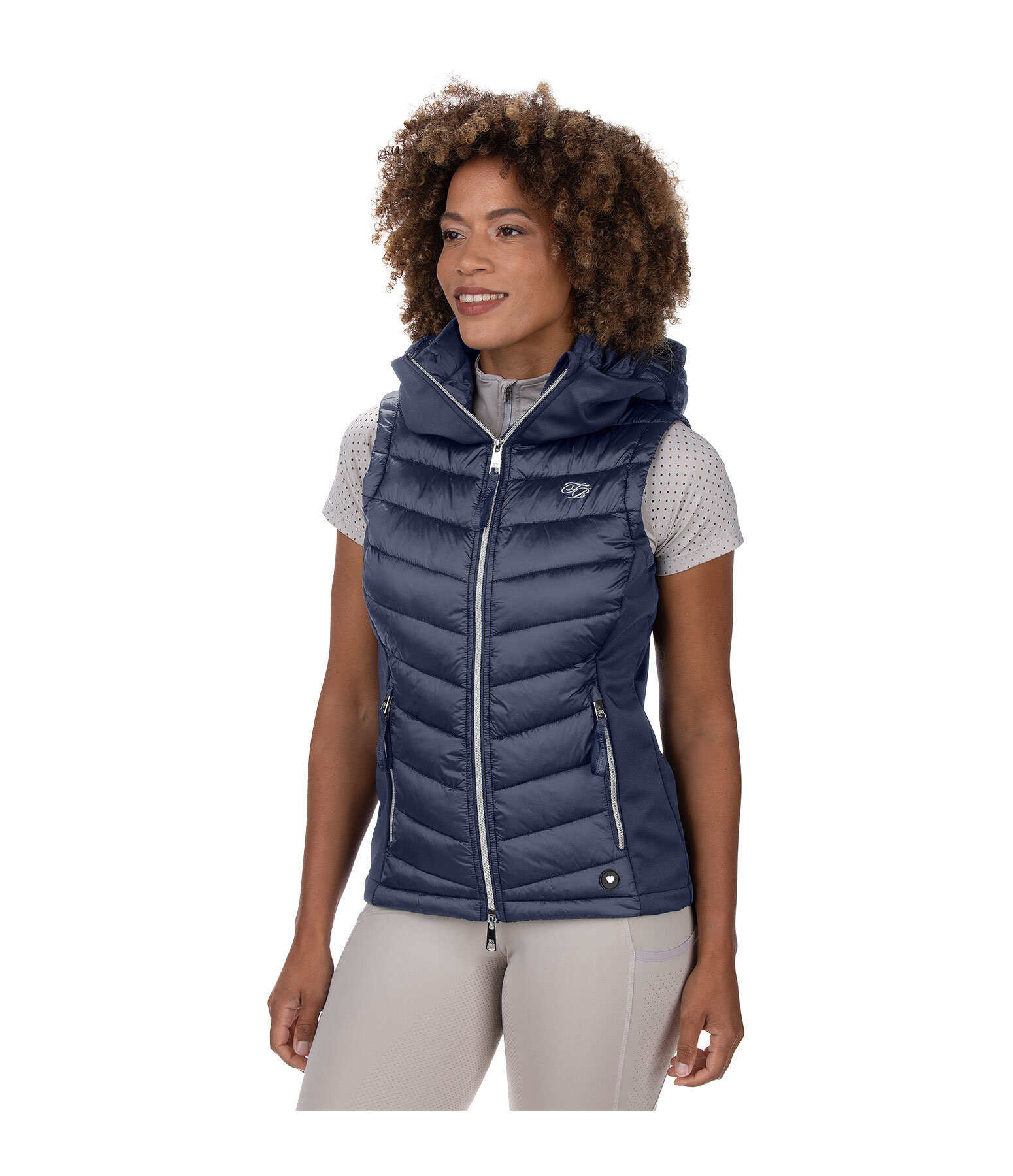 Gilet d'�quitation bi-mati�re � capuche  Zoey