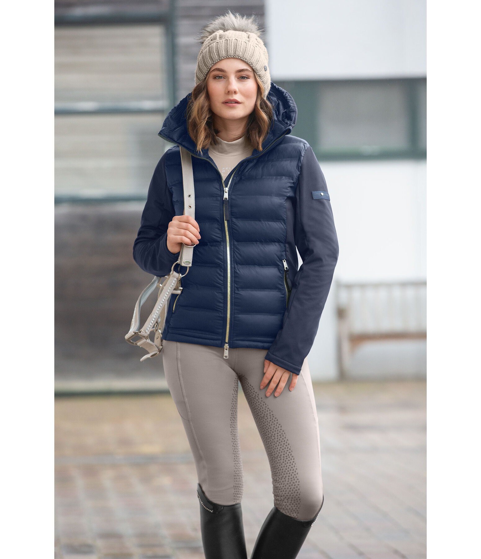 Veste d'quitation softshell bi-matire  capuche  Celina