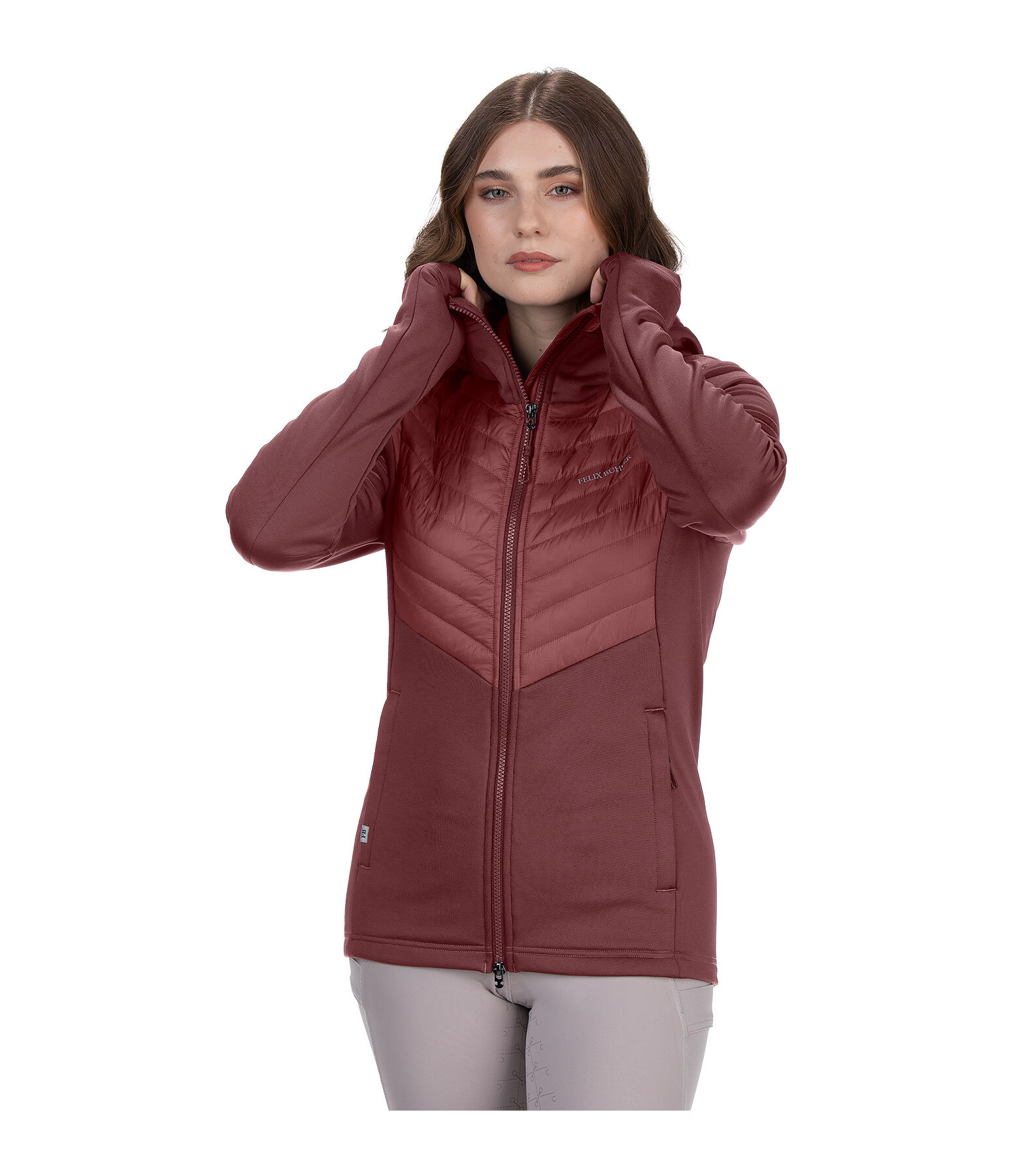 Veste d'quitation bi-matire  capuche  Mara