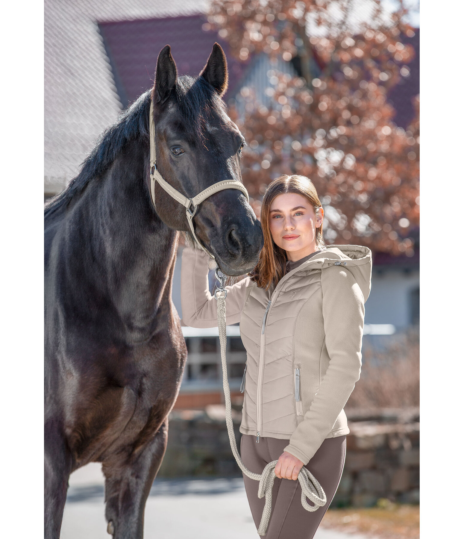 Veste bi-matire  capuche  Elisa