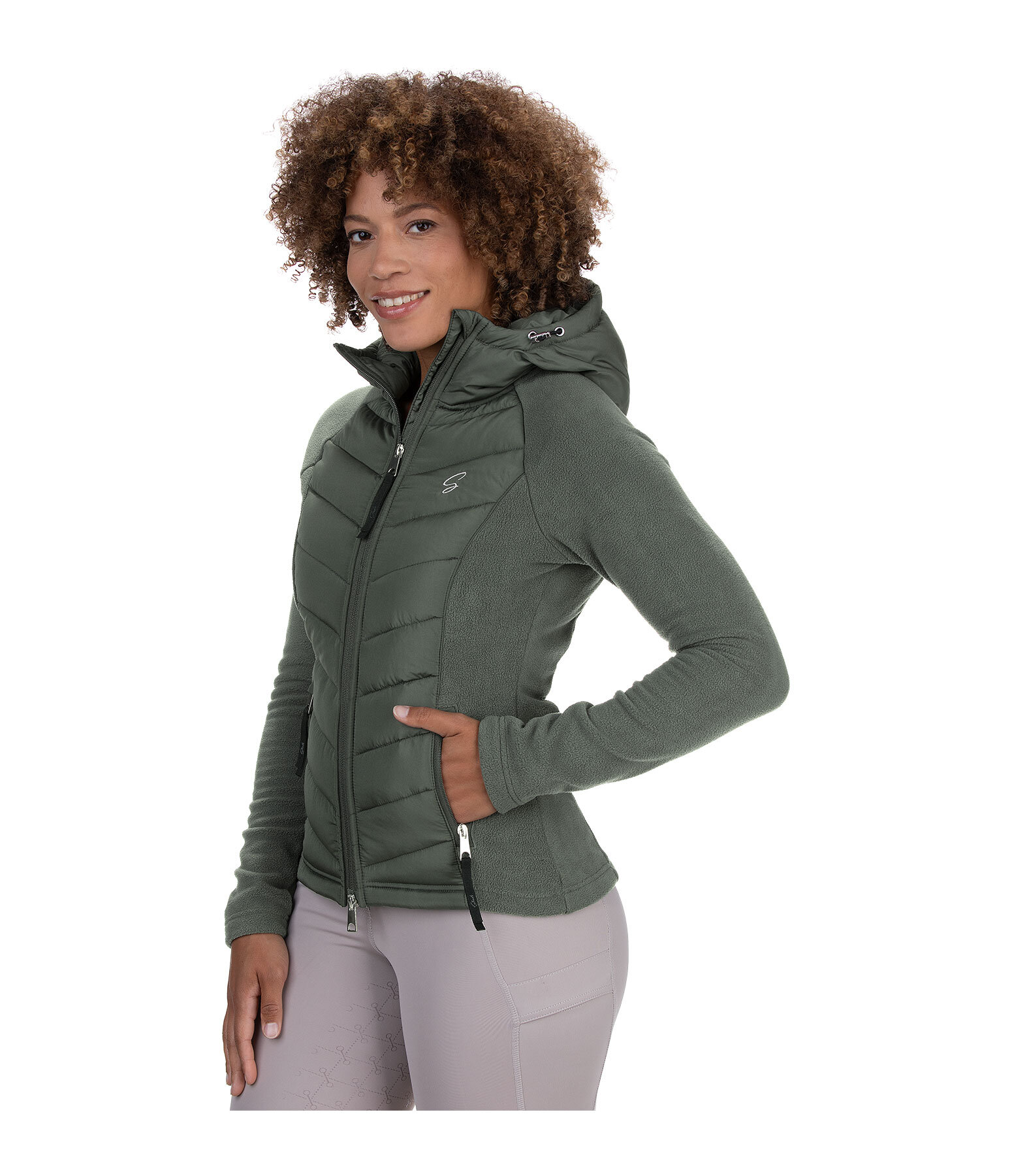 Veste bi-matire  capuche  Elisa