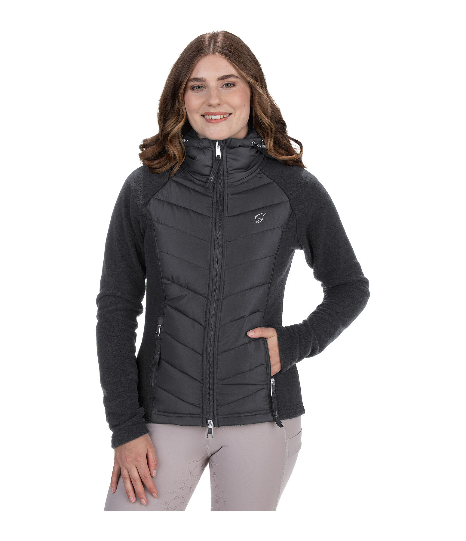 Veste bi-matire  capuche  Elisa