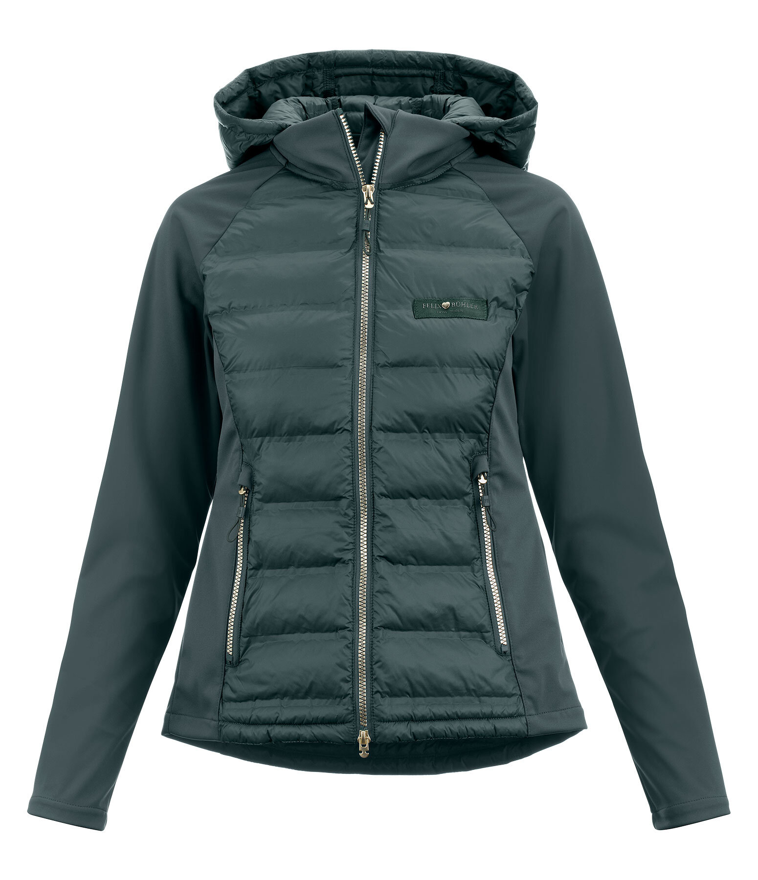 Veste bi-mati�re � capuche  Jolien
