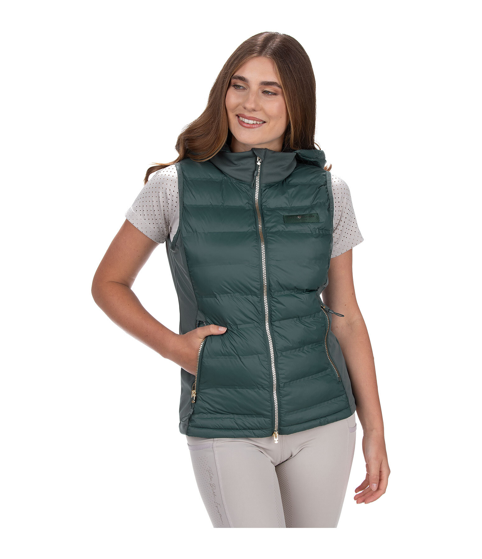 Gilet bi-mati�re � capuche  Josy