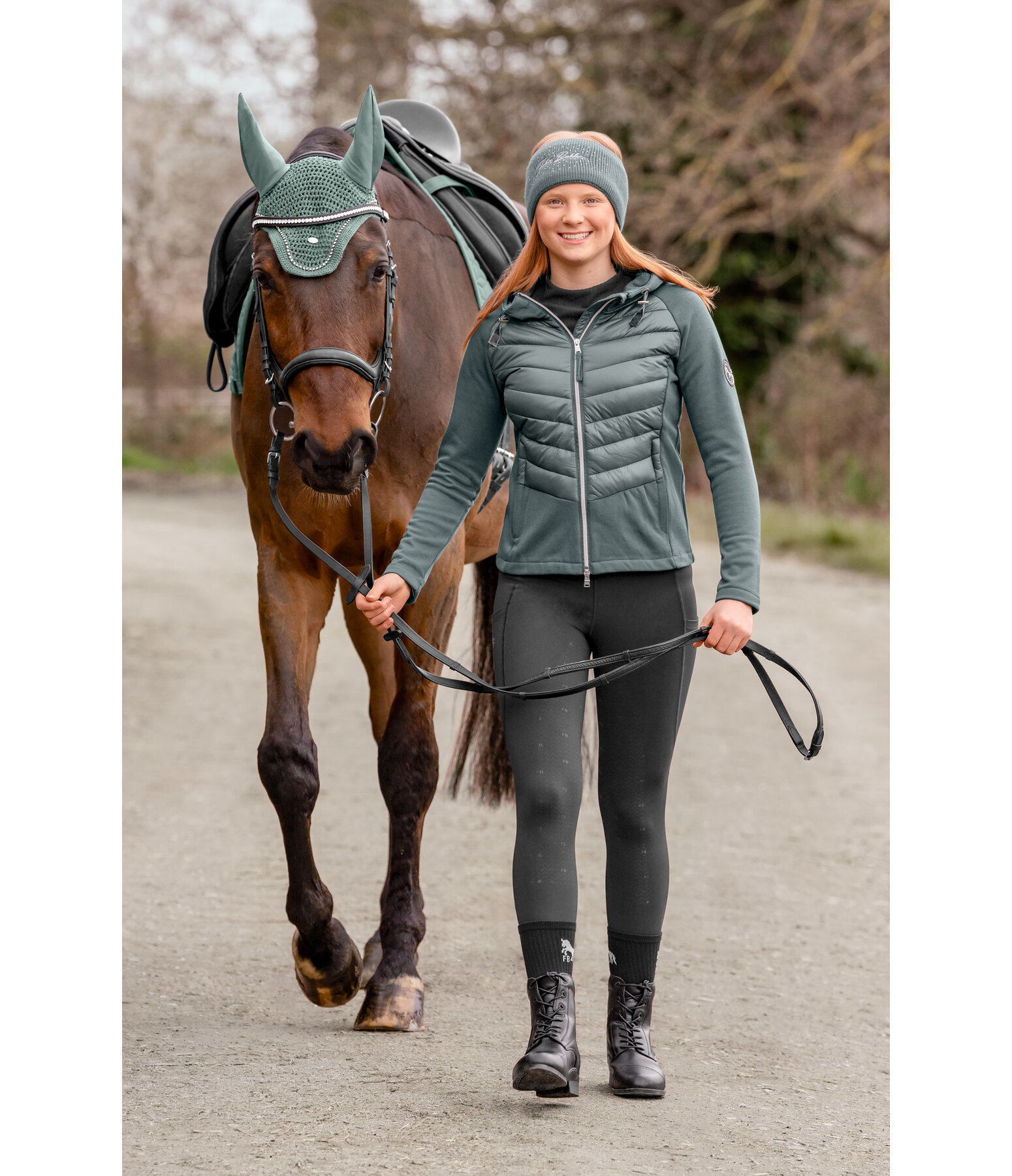 Veste d'�quitation bi-mati�re enfant  Bellia