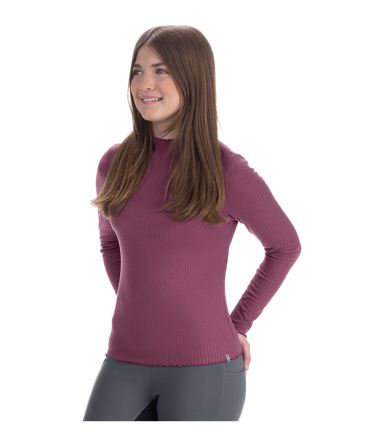 T-shirt � manches longues en maille c�tel�e pour enfant  Rita