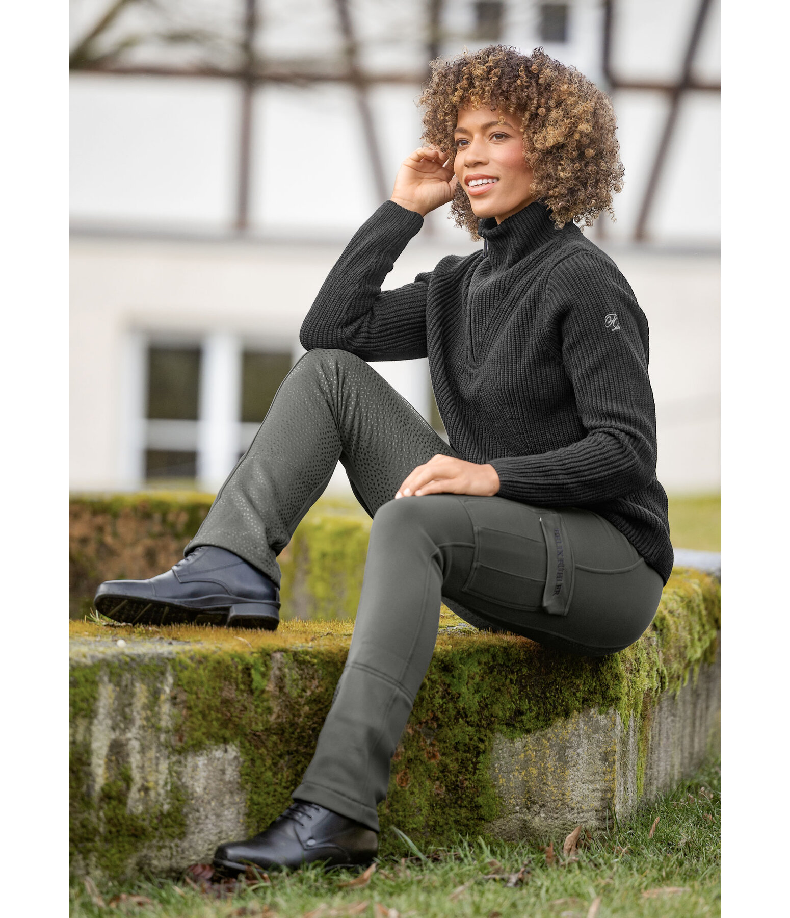 Legging d'�quitation thermique � fond int�gral grip  Mathilda