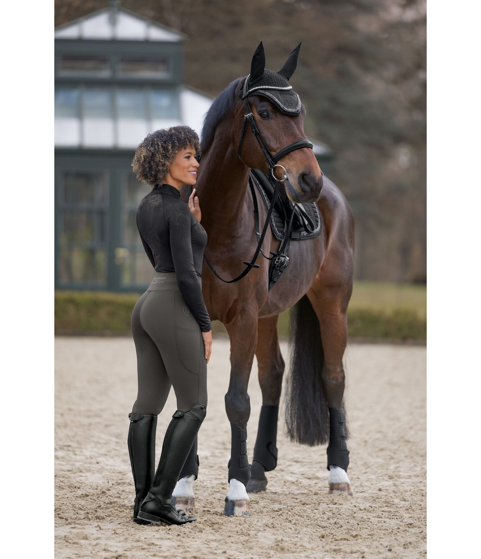Legging d'�quitation thermique � fond int�gral grip  Emilia