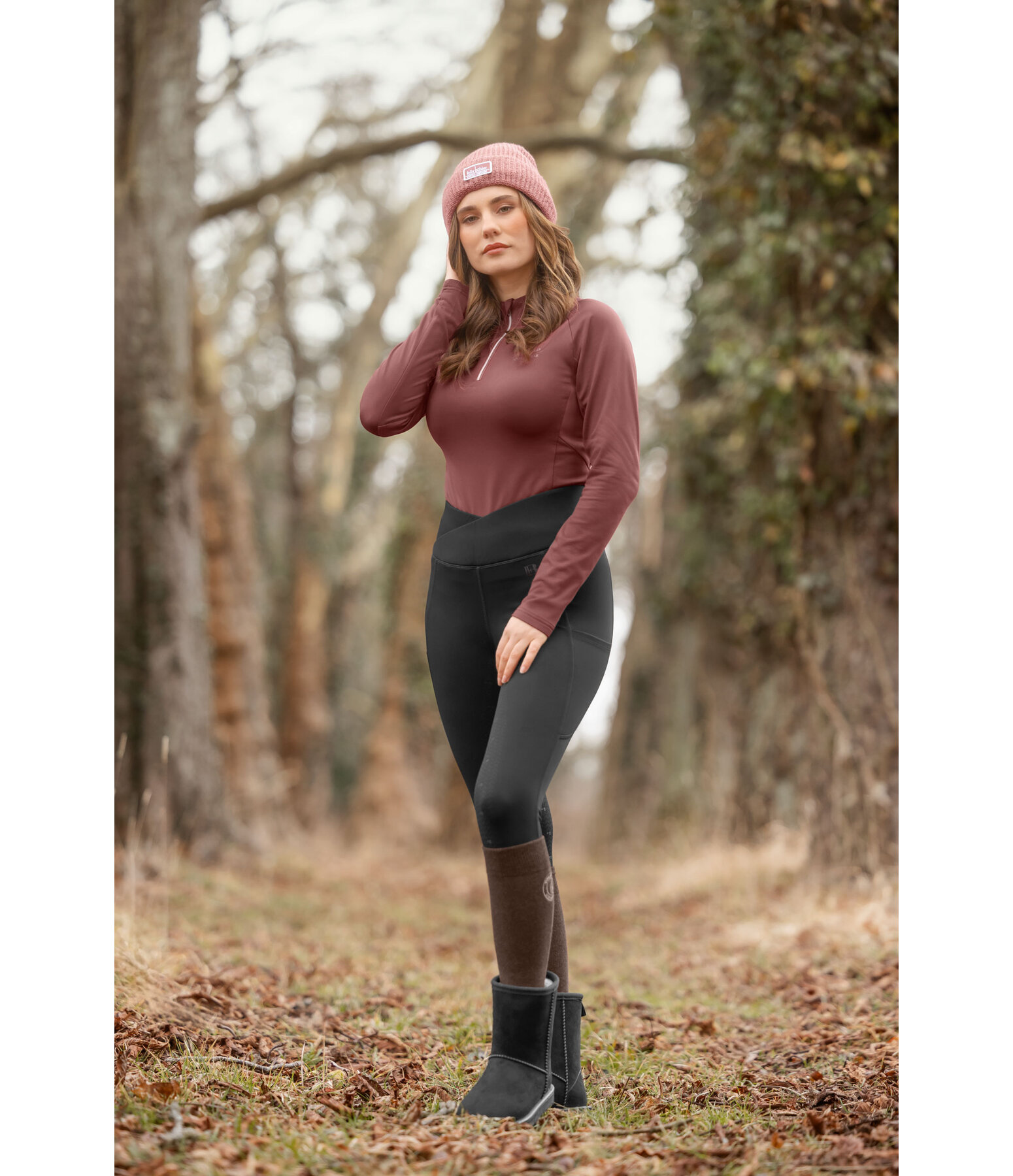 Legging d'�quitation thermique � fond int�gral grip  Emilia