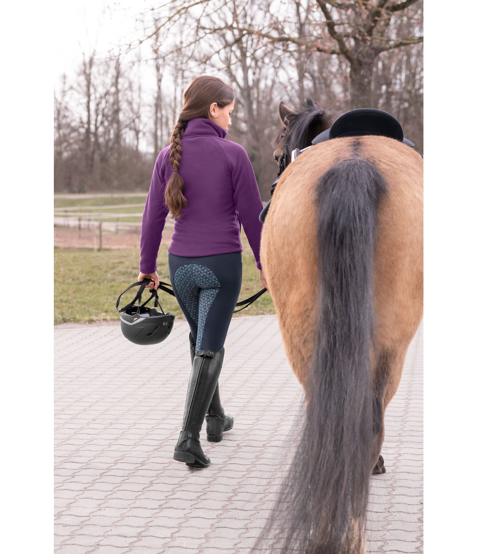 Pantalon d'équitation thermique et hybride à fond intégral Grip enfant  Eira