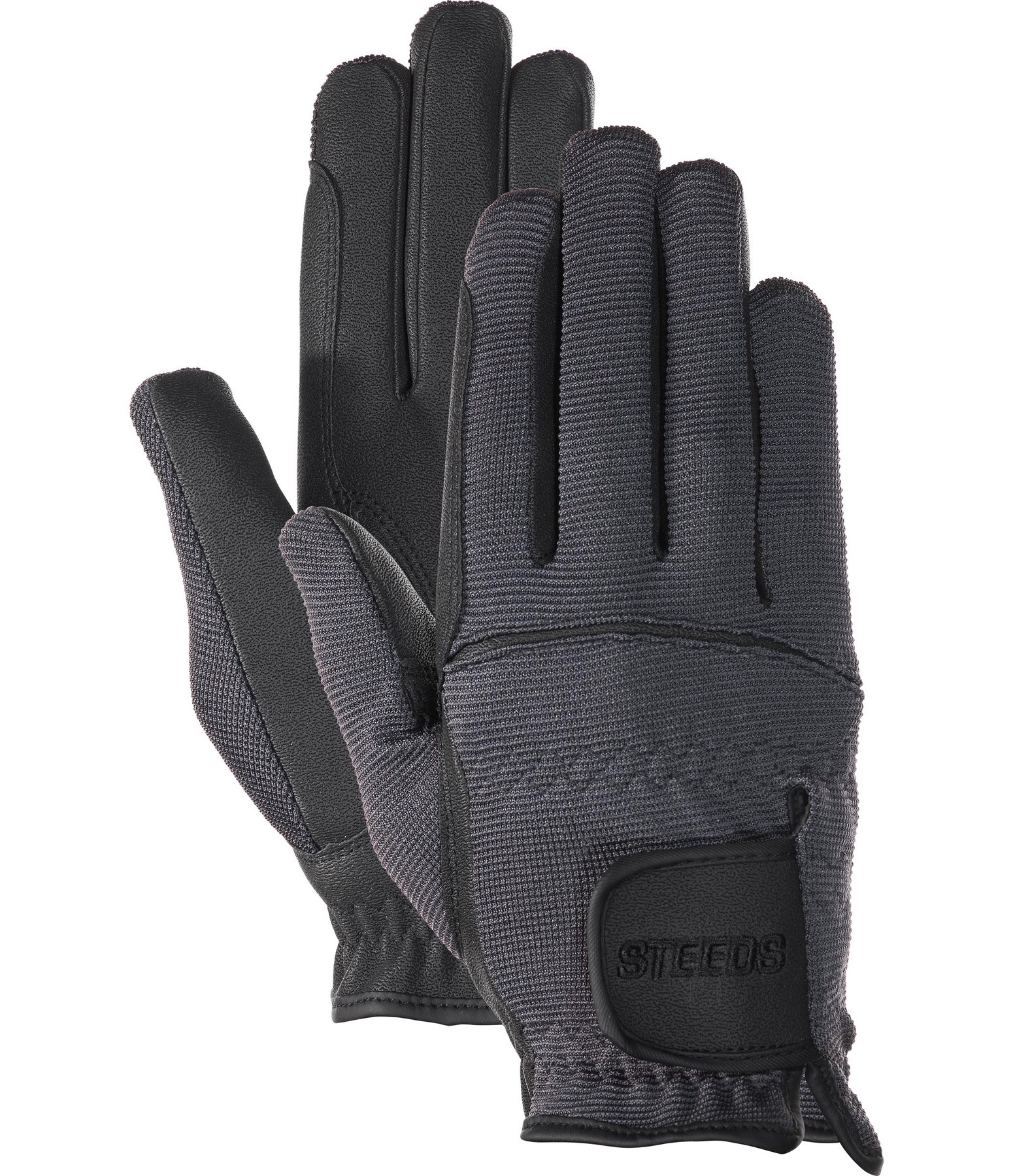 Gants D'Équitation Strass EQUITHEME - Noir, Taille M, Renforcés Contact Rênes