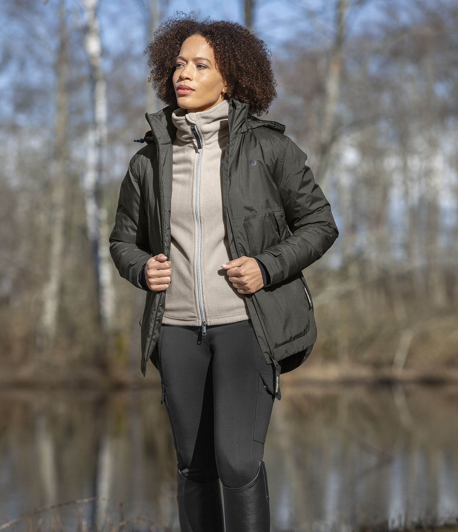 Manteau D'équitation Grand Prix – Femme Taille 14S, Gris/vert (occasion)