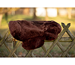Couvre-si�ge en v�ritable fourrure d'agneau  avec pommeau