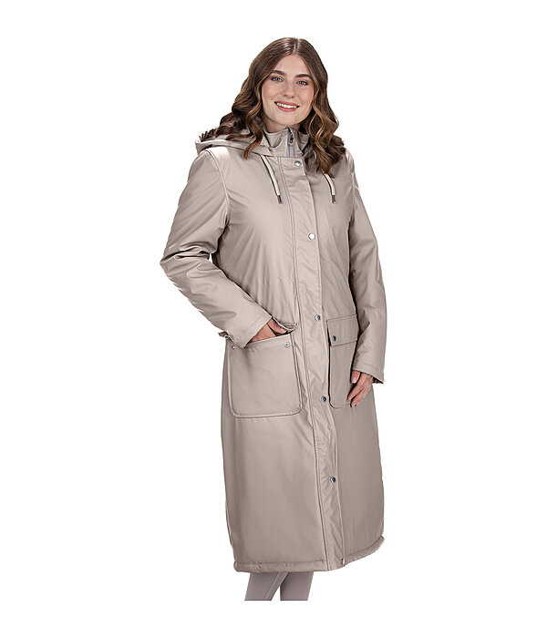 Manteau de pluie long � capuche doubl� en fourrure Teddy  Paris