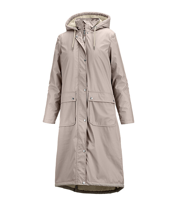 Manteau de pluie long � capuche doubl� en fourrure Teddy  Paris
