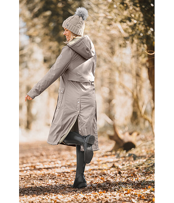 Manteau de pluie long � capuche doubl� en fourrure Teddy  Paris