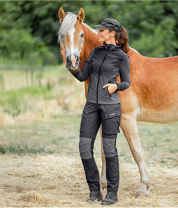 Tenue  Veste bi-mati�re en polaire ni d'abeille en anthracite